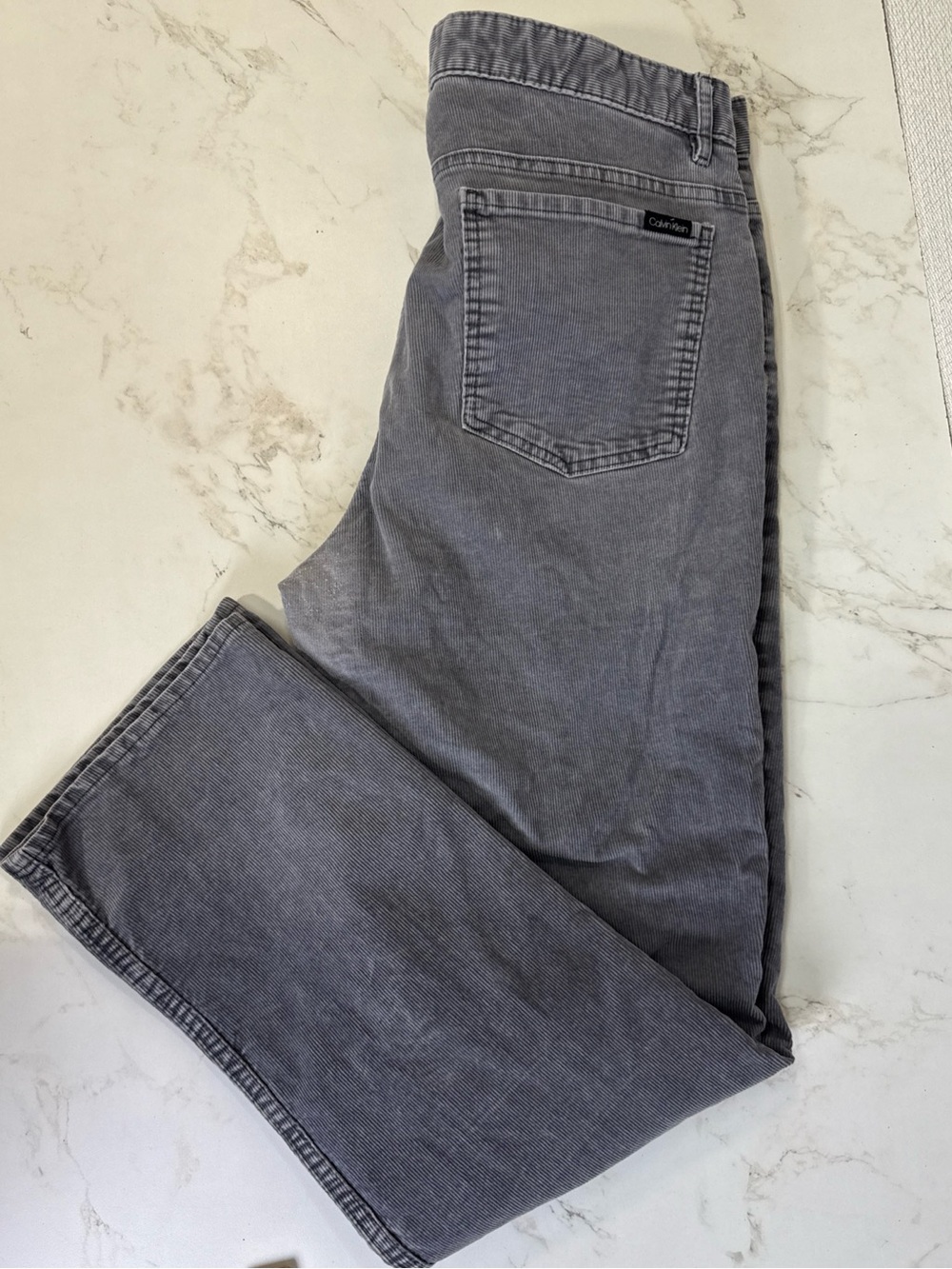 Calvin Klein Men’s Slim Fit Corduroy Pants 34 x 30 Gray Jeans